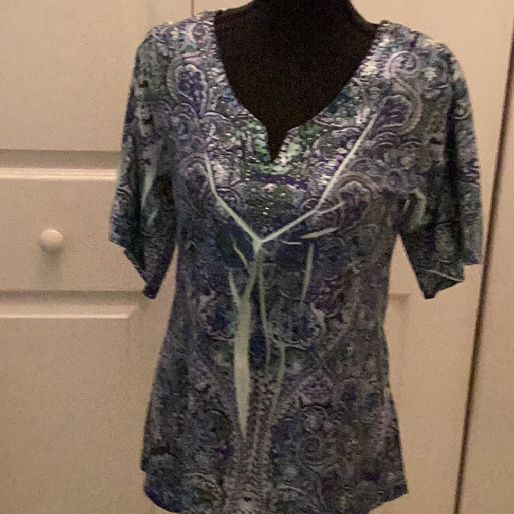 🦋NWOT Awesome One World Size Small Bohemian Style Top So Much Fun To Wear 🦋 - Picture 7 of 9